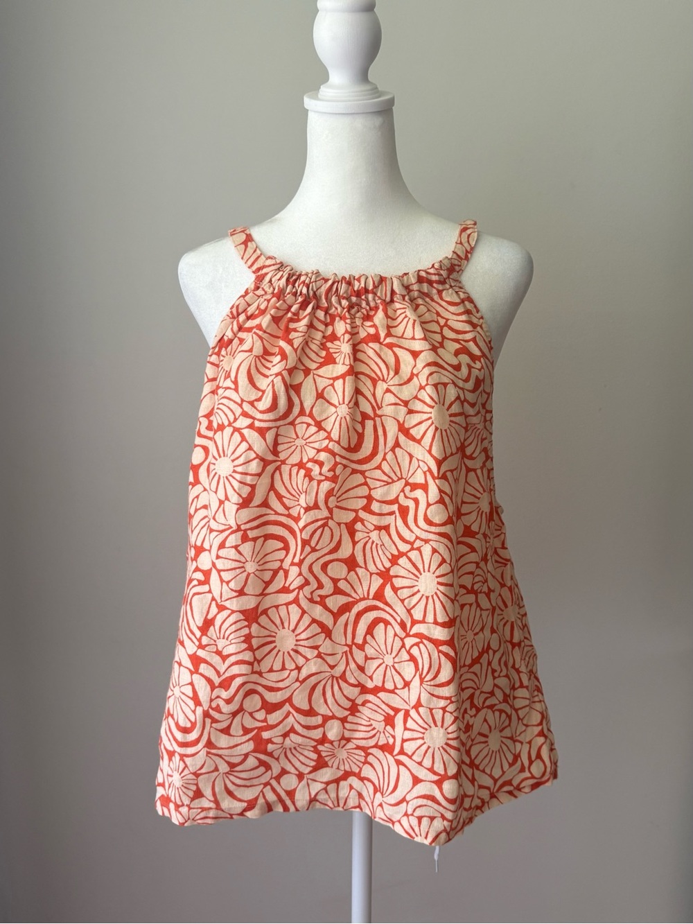 Rachel Zoe Linen Tank Top XL Floral Print Sleeveless NWT